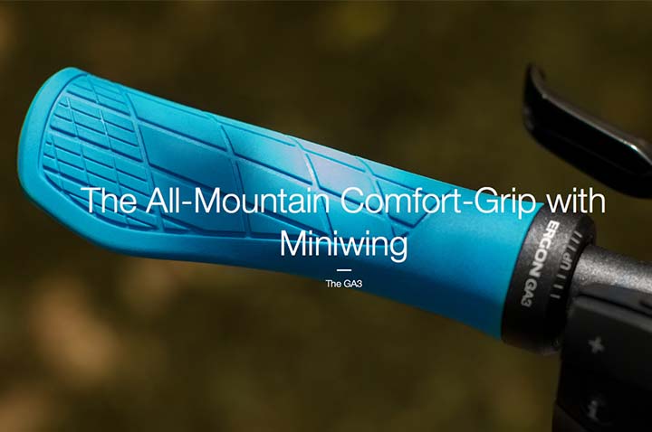 GA3 : The All-Mountain Comfort-Grip with Miniwing from Ergon Bike, designed in Koblenz, Germany